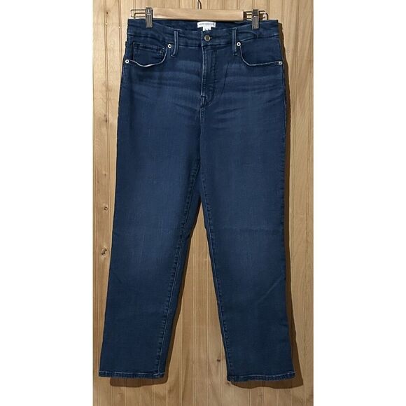 Good American Good Petite Straight Jeans High Rise Stretch Size 12/31 - Picture 1 of 7